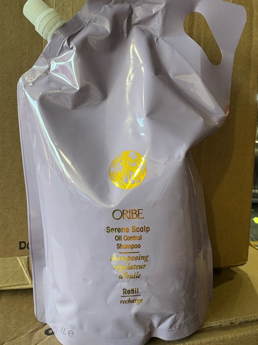 Oribe Serene Scalp Oil Control Shampoo Refill 33.8 oz - Lavender with Gold Logo